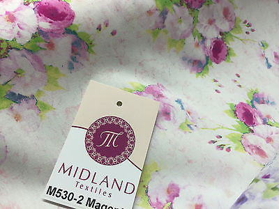 Vintage floral shabby Chic Printed Fabric 100% Cotton Poplin 44' Wide M530 Mtex - Midland Textiles & Fabric