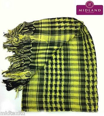 Cotton Checkered Arab Keffiyeh Shemagh Arafat Scarf Stole Neck Wrap M14 Mtex - Midland Textiles & Fabric
