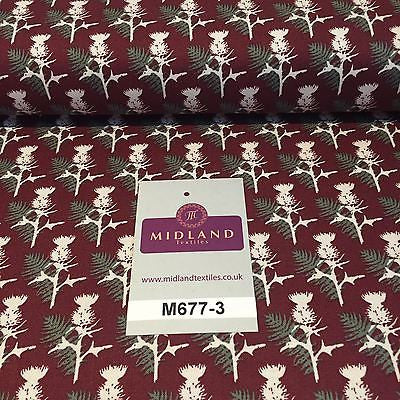 Wine Highland Scottish Tartan 100% Cotton craft and quilting Fabric 45