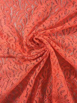 Coral Floral Art print soft lace Semi Transparent fabric 58' Wide M186-13 Mtex - Midland Textiles & Fabric