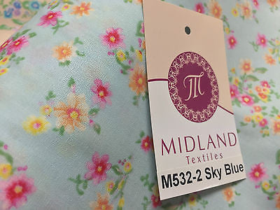 Vintage Ditsy Floral Printed Fabric 100% Cotton Poplin 44' Wide M532 Mtex - Midland Textiles & Fabric