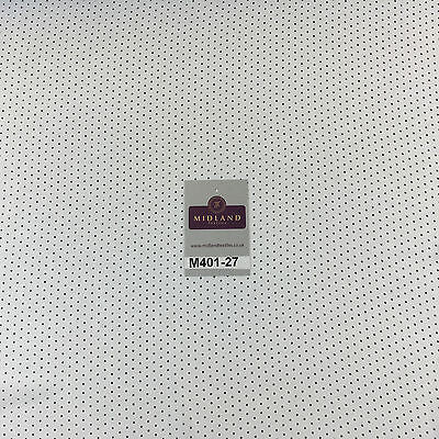 Optical White & Black Small Dotted Light chiffon Printed fabric 58' M401-27 Mtex - Midland Textiles & Fabric