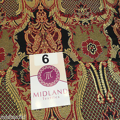 Indian Banarsi Gold Metallic Ornamental floral brocade fabric M373 Mtex 40' wide - Midland Textiles & Fabric