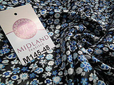 Floral Ditsy Printed Silky Smooth Satin Dress Fabric 58' Wide M145-46-47-48 - Midland Textiles & Fabric