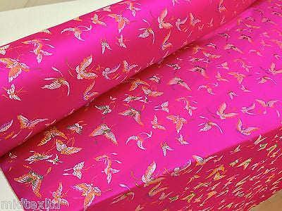 CHINESE ORIENTAL BUTTERFLY BROCADE SILKY SATIN DRESS FABRIC 44' wide Mtex M57 - Midland Textiles & Fabric