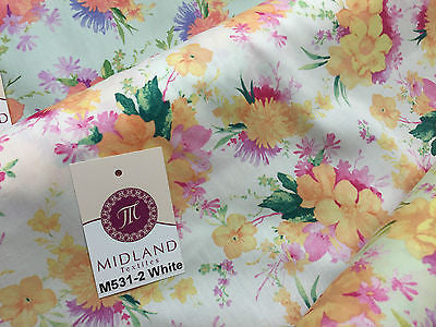 Vintage Abstract Floral Printed Fabric 100% Cotton Poplin  44' Wide  M531 Mtex - Midland Textiles & Fabric