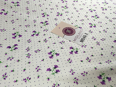 Floral vintage small dot print on white Polycotton fabric 45' Wide M540 Mtex - Midland Textiles & Fabric