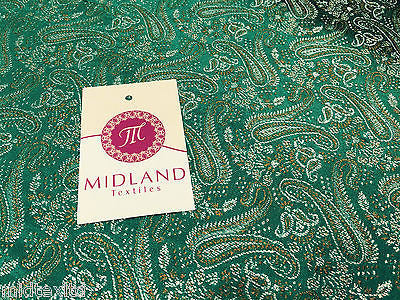 Metallic Paisley brocade Banarsi fabric 44