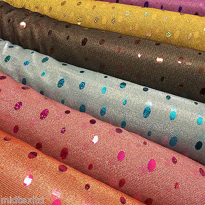 Oval holographic contrasting sequins Knit Fancy dress fabric 58' M151 Mtex - Midland Textiles & Fabric