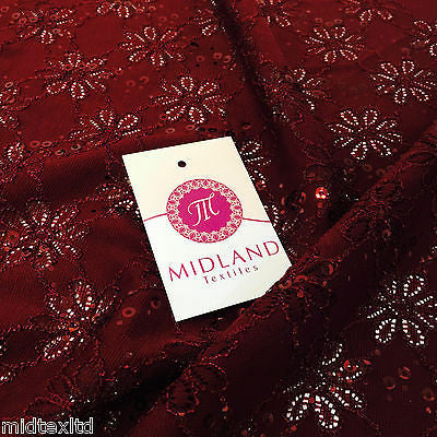 Luxury Embroidered stretch lace fabric with sequins M72-1 Mtex - Midland Textiles & Fabric