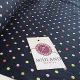 5mm Spot Polka Dots Multi Coloured Dress Craft 100% Cotton Poplin Fabric 45' M21 - Midland Textiles & Fabric