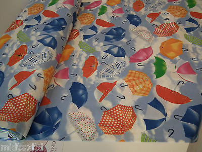 Umbrella Print 100% Cotton Poplin Fabric, 45