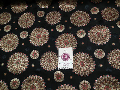 Burnout Satin Chiffon Mandalas Printed Dress Fabric 58