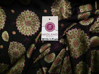 Burnout Satin Chiffon Mandalas Printed Dress Fabric 58' M115 Mtex - Midland Textiles & Fabric