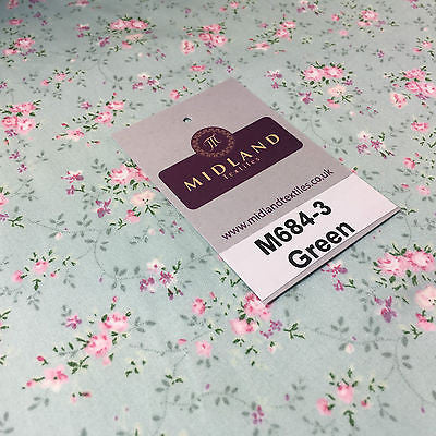 Floral Vintage shabby chic rose 100% Cotton Poplin Craft Fabric 58' M684 - Midland Textiles & Fabric