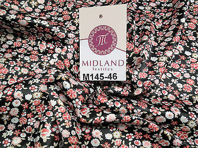 Floral Ditsy Printed Silky Smooth Satin Dress Fabric 58' Wide M145-46-47-48 - Midland Textiles & Fabric