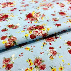 cath kidston Inspired Floral 100% Cotton Printed Fabric 58" Wide- Floral - Per Metre- M123 Mtex - Midland Textiles & Fabric