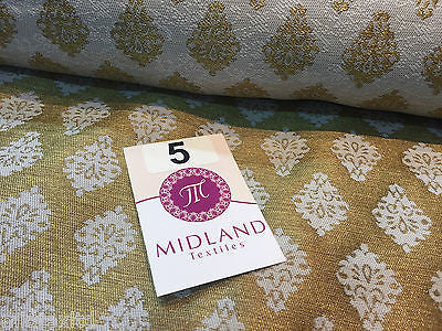 Indian Gold paisley flower banarsi metallic brocade fabric 44' M390 Mtex - Midland Textiles & Fabric