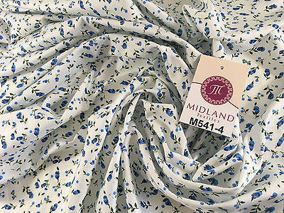 Small Floral Print on white soft polycotton dress Fabric 45' Wide M541 Mtex - Midland Textiles & Fabric