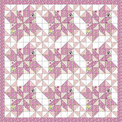 Pink Watercolour Floral 100% Cotton Craft & Patchwork fabric 44" Wide M561 Mtex - Midland Textiles & Fabric