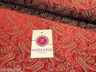 Metallic Paisley brocade Banarsi fabric 44