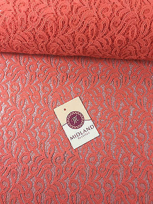 Coral Floral Art print soft lace Semi Transparent fabric 58" Wide M186-13 Mtex - Midland Textiles & Fabric