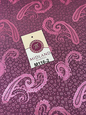 Two Toned Paisley Satin Jacquard Dress Fabric 58' Wide M116 Mtex - Midland Textiles & Fabric