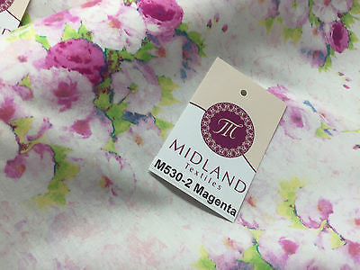 Vintage floral shabby Chic Printed Fabric 100% Cotton Poplin 44' Wide M530 Mtex - Midland Textiles & Fabric