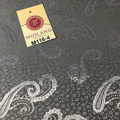 Two Toned Paisley Satin Jacquard Dress Fabric 58' Wide M116 Mtex - Midland Textiles & Fabric
