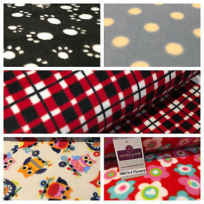 Anti pil polar Printed fleece ideal for throws blankets 150cm wide M672 Mtex - Midland Textiles & Fabric