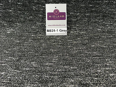 Salt and Pepper one way stretch jersey raw knit dress fabric 58' wide M631 Mtex - Midland Textiles & Fabric
