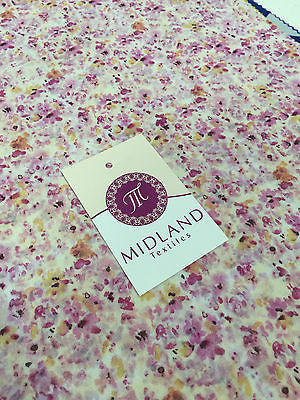 Pink floral Ditsy Crepe Chiffon High street Printed Fabric 58" M401-33 Mtex - Midland Textiles & Fabric