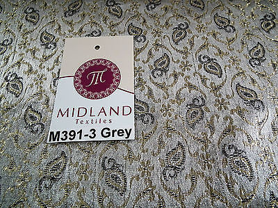 Indian Embroided Floral Metallic Banarsi Brocade Fabric 44' M391 Mtex - Midland Textiles & Fabric