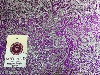 Paisley Metallic Brocade Fabric 58' wide for Jackets and waistcoats M350 Mtex - Midland Textiles & Fabric