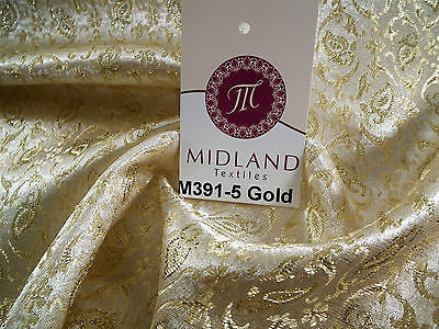 Indian Embroided Floral Metallic Banarsi Brocade Fabric 44' M391 Mtex - Midland Textiles & Fabric