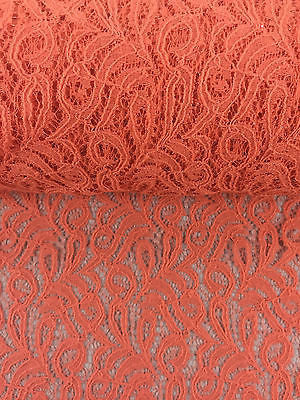 Coral Floral Art print soft lace Semi Transparent fabric 58' Wide M186-13 Mtex - Midland Textiles & Fabric
