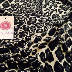 Cream and grey animal print Spandex Velvet Two Way Stretch 58