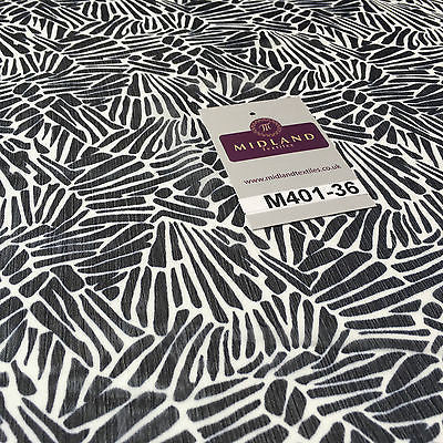Navy and White Chiffon Youryu High Street Printed Dress Fabric 58' M401-36 Mtex - Midland Textiles & Fabric