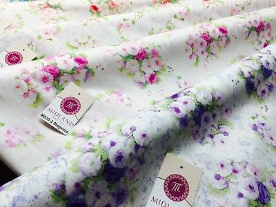 Vintage floral shabby Chic Printed Fabric 100% Cotton Poplin 44' Wide M530 Mtex - Midland Textiles & Fabric