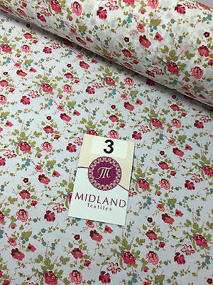 Vinatge Floral poly cotton print dress craft fabric 44' Wide M353 Mtex - Midland Textiles & Fabric