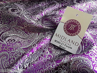 Paisley Metallic Brocade Fabric 58' wide for Jackets and waistcoats M350 Mtex - Midland Textiles & Fabric