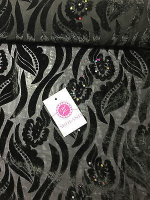 Burnout leaf floral print on chiffon 50' Inches Wide M161-9 Mtex - Midland Textiles & Fabric