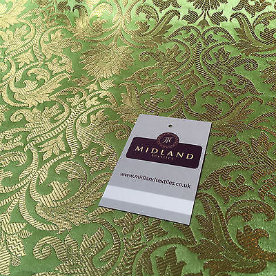 Indian Floral gold metallic banarsi brocade faux silk fabric 44' Wide M692 - Midland Textiles & Fabric