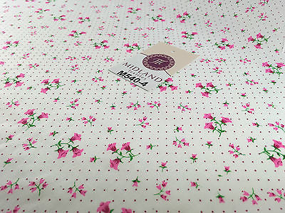 Floral vintage small dot print on white Polycotton fabric 45' Wide M540 Mtex - Midland Textiles & Fabric