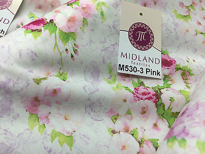 Vintage floral shabby Chic Printed Fabric 100% Cotton Poplin 44' Wide M530 Mtex - Midland Textiles & Fabric