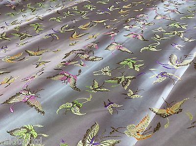CHINESE ORIENTAL BUTTERFLY BROCADE SILKY SATIN DRESS FABRIC 44' wide Mtex M57 - Midland Textiles & Fabric