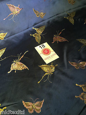 CHINESE ORIENTAL BUTTERFLY BROCADE SILKY SATIN DRESS FABRIC 44' wide Mtex M57 - Midland Textiles & Fabric