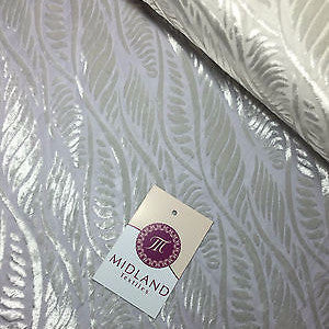 Pearl White Leaf Abstract Burnout Pattern  Semi Transparent 55' Wide M17-2 Mtex