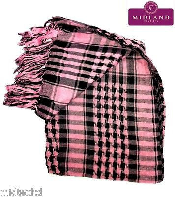 Cotton Checkered Arab Keffiyeh Shemagh Arafat Scarf Stole Neck Wrap M14 Mtex - Midland Textiles & Fabric