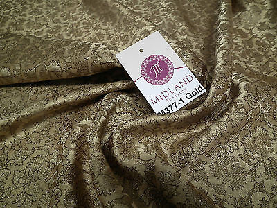 Indian  Floral Gold Metallic faux silk banarsi Brocade 44' Wide M377 - Midland Textiles & Fabric